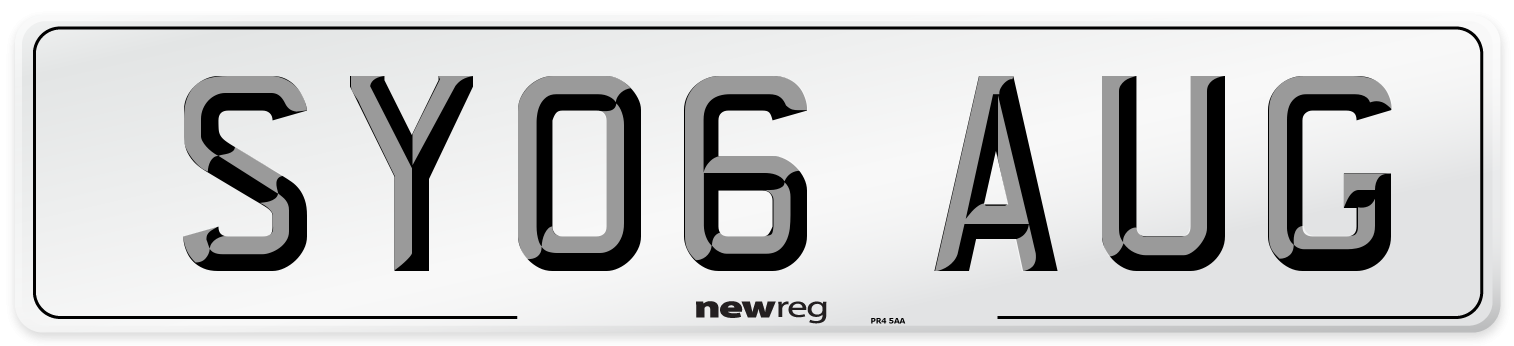 SY06 AUG Number Plate from New Reg